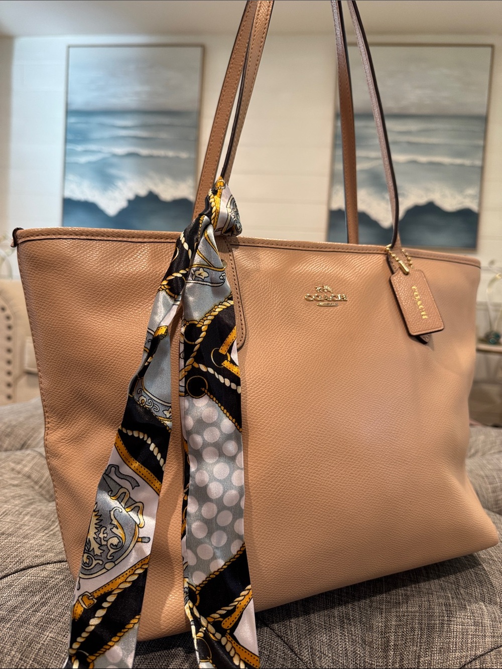 Coach Bag City Zip Tote Tan Leather Tote - Picture 3 of 17